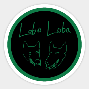 Lobo Loba round design Sticker